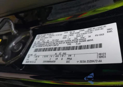 2018 Ford F-150 Xl from USA, damaged, VIN 1FTEW1CP4JKF13972